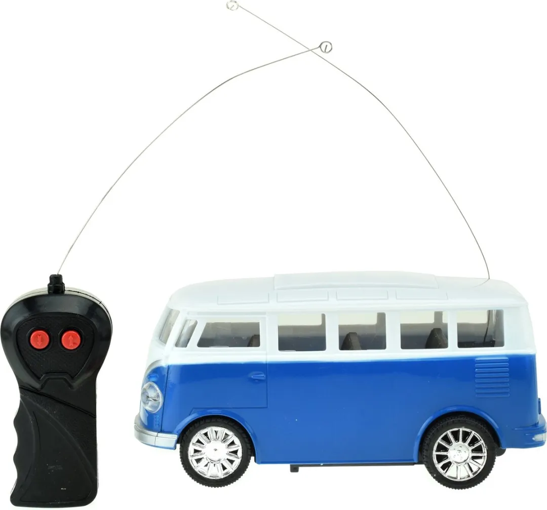 Toi-Toys Retro Busje RC Auto Blauw/Wit