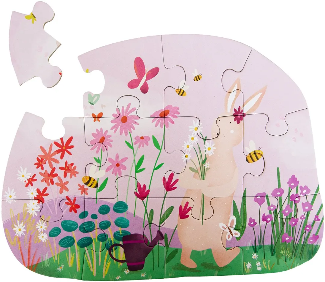 Trixie Mrs. Rabbit Bloemen Vormenpuzzel 12 Stuks