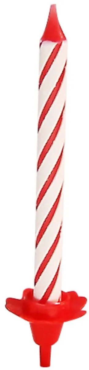 Fackelmann Verjaardagskaarsen & Houders 48 Stuks - 6cm - Rood/Blauw/Geel/ Groen