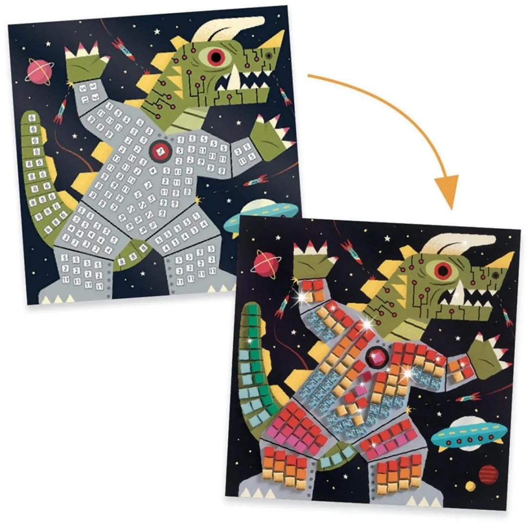 Djeco Plakken Space Battle - Multicolor - afbeelding 3 van 5