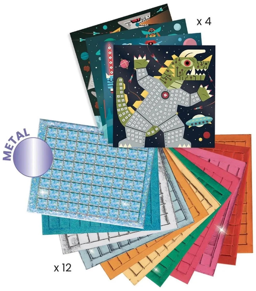 Djeco Plakken Space Battle - Multicolor - afbeelding 4 van 5