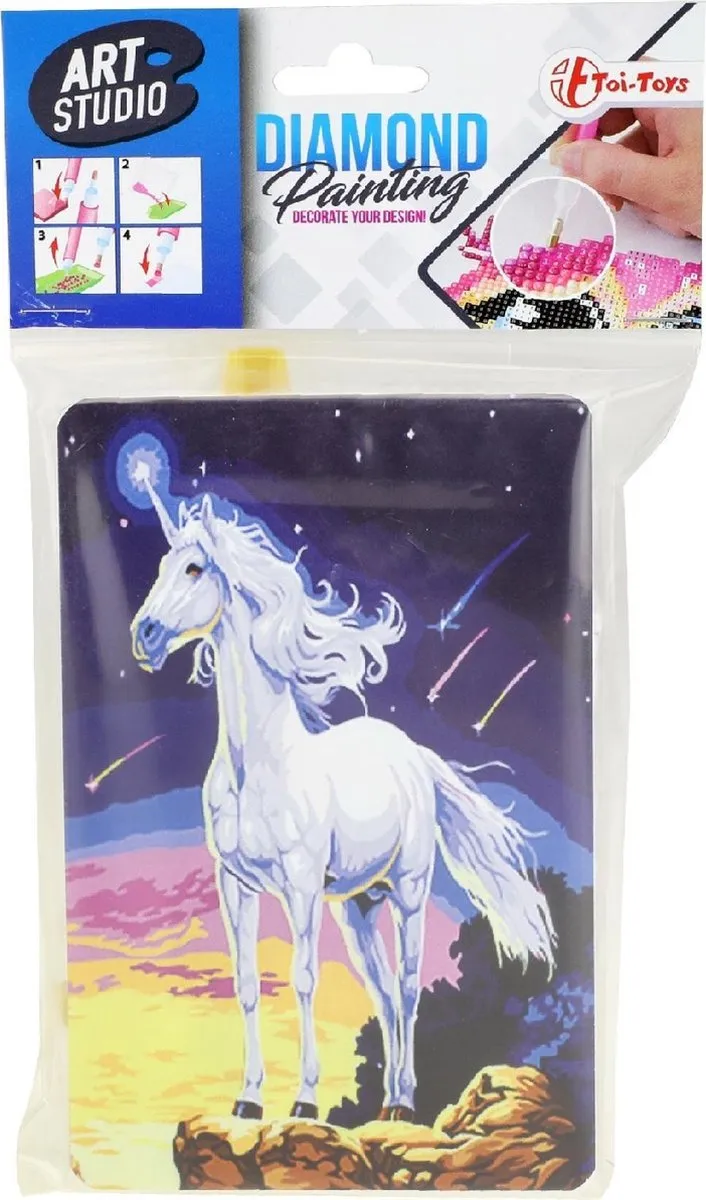Toi-Toys Diamond Painting Eenhoorn Nacht 15x10cm