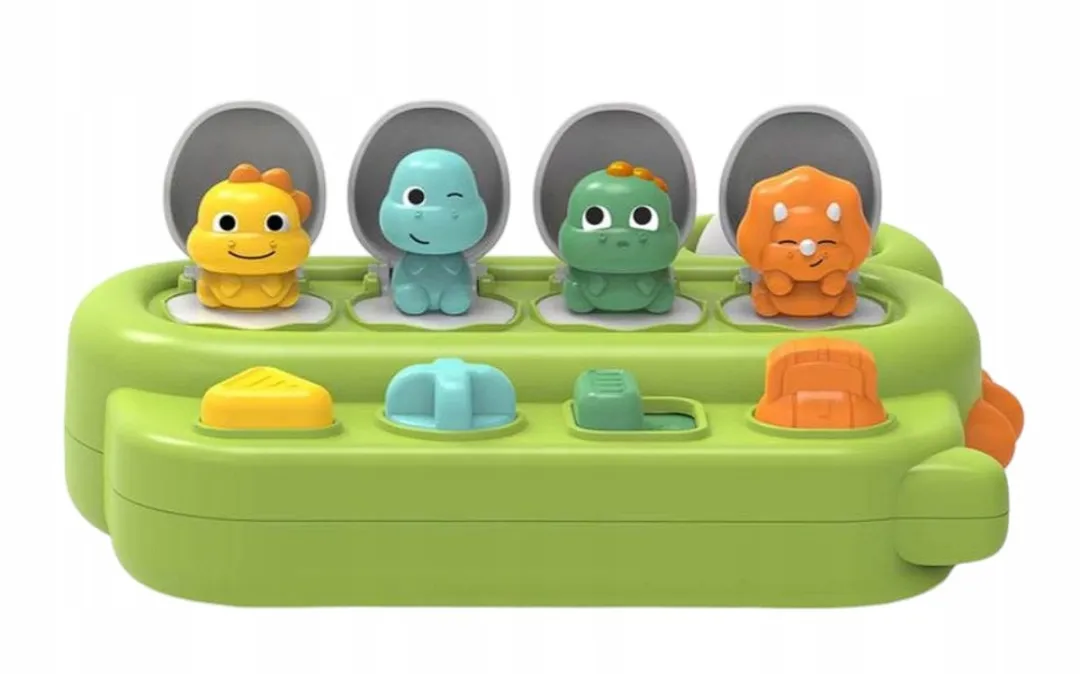 BSKToys - Motorisch Speelgoed - Pop-up Dinosaurus - Vanaf 18 Maanden - Oorzaak-Gevolg Leren