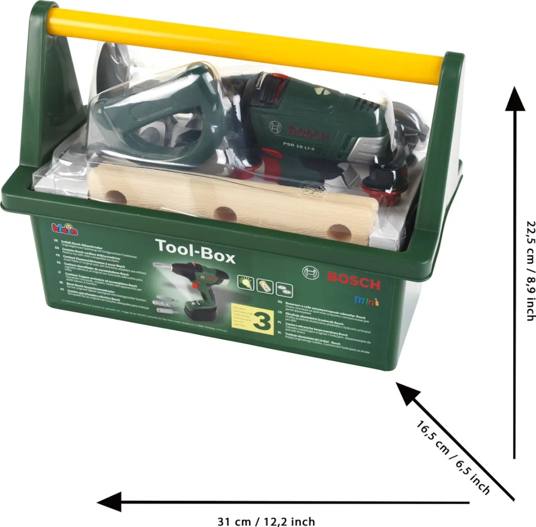 Klein Toys Bosch Mini Speelgoed Gereedschapskist - Groen/Geel