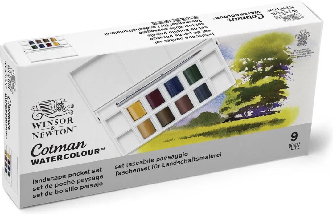 Winsor & Newton Cotman Landscape Pocket Aquarelverfset - 8 Kleuren