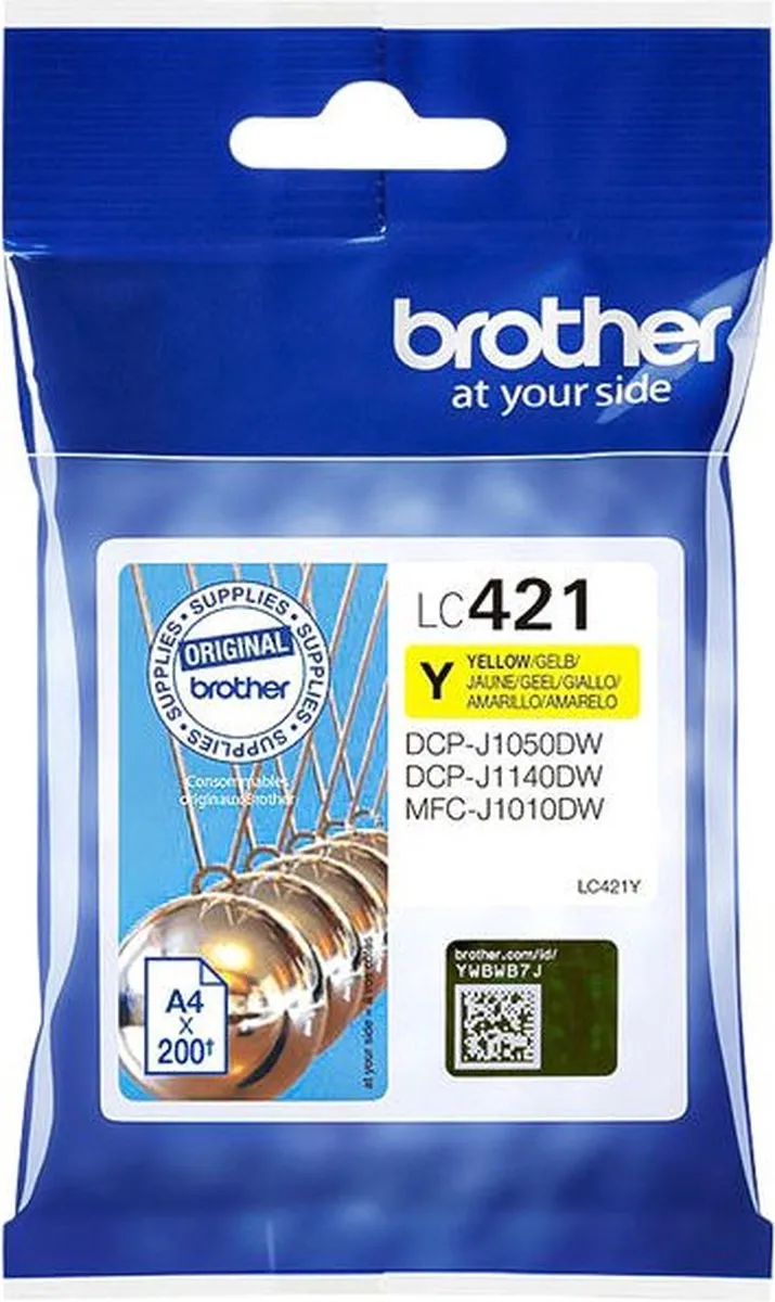 Brother LC-421Y Inktcartridge Geel - 200 pagina's