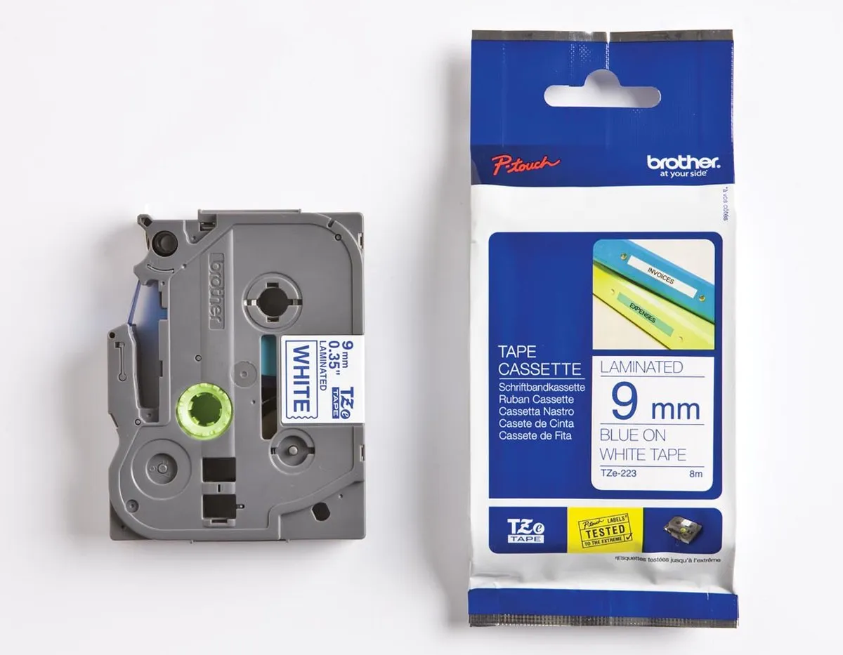 Brother TZe223 9mm Blauwe Tape - 4 Stuks