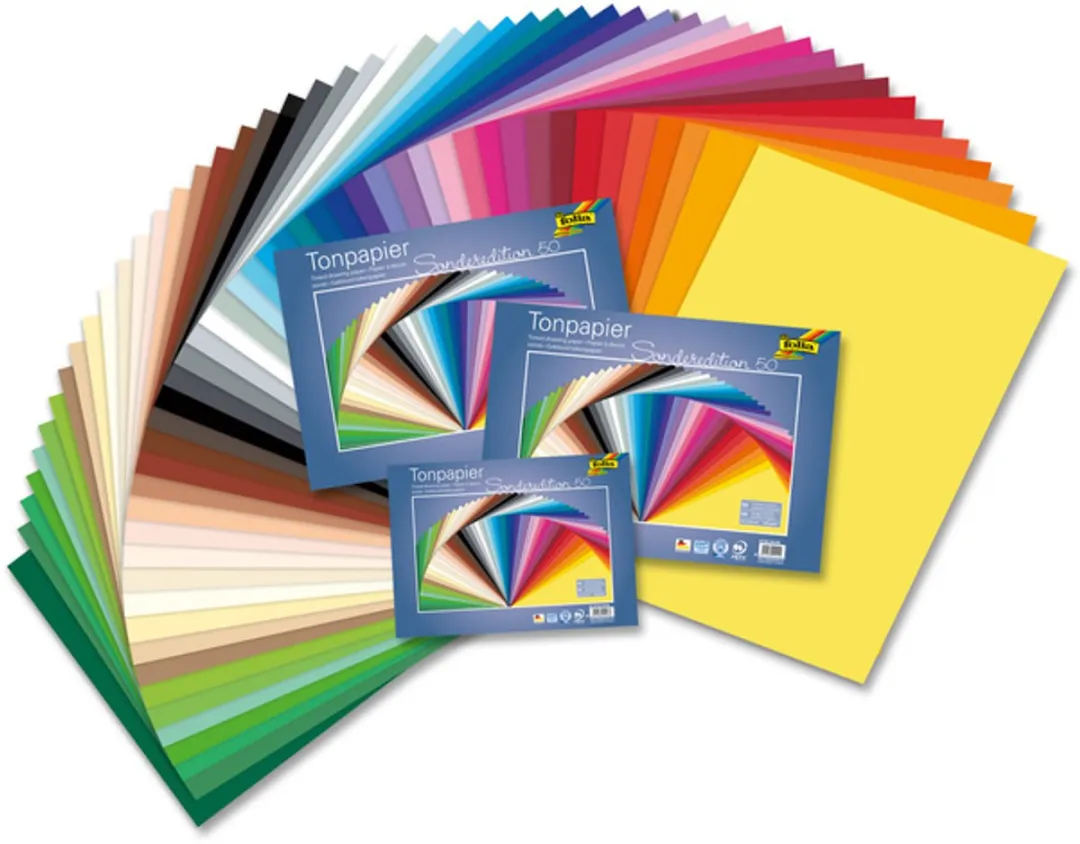 Tekenpapier Folia assorti - 50x70cm 130gr pak 25 vel