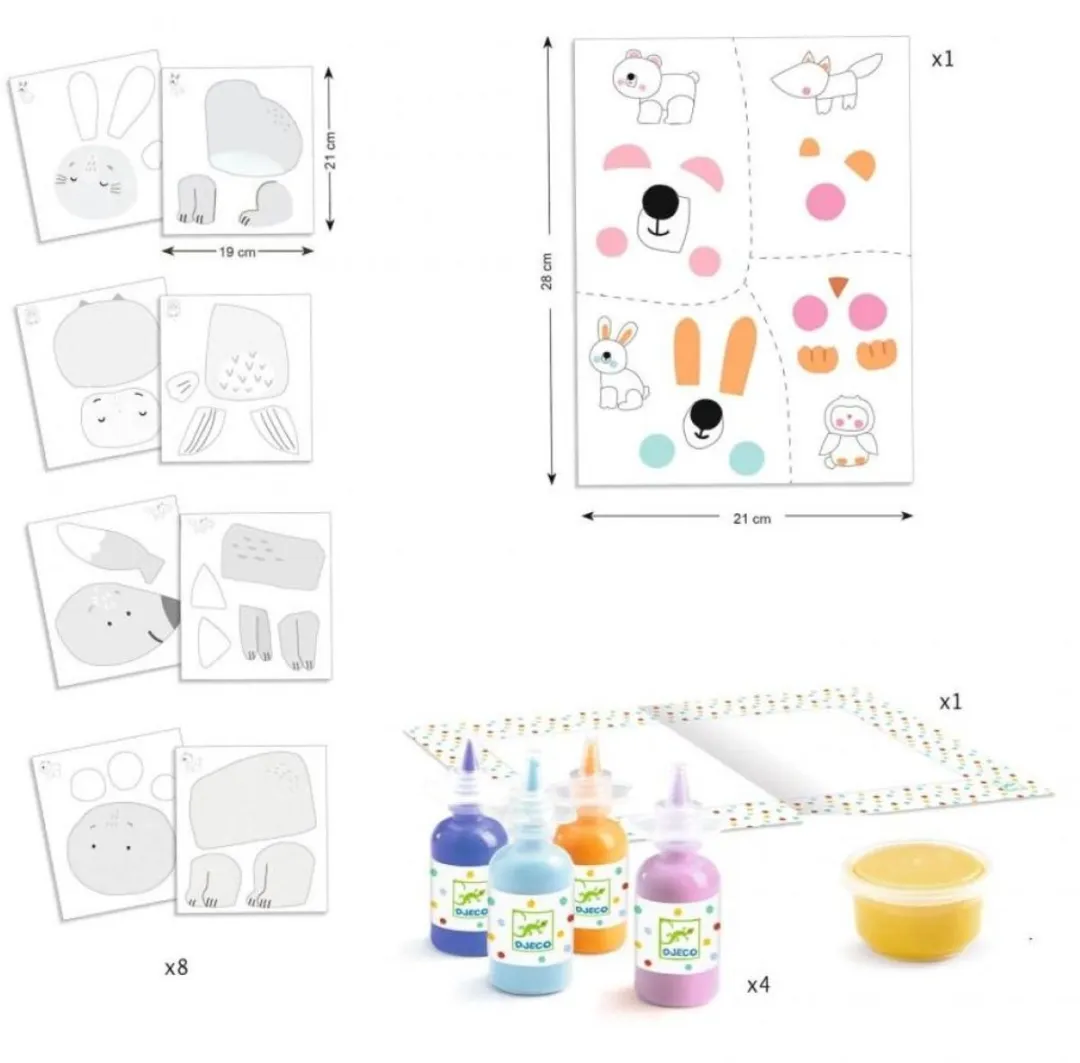 Djeco La Patouille Verfset - 4 Kleuren 250ml Multicolor - afbeelding 2 van 4