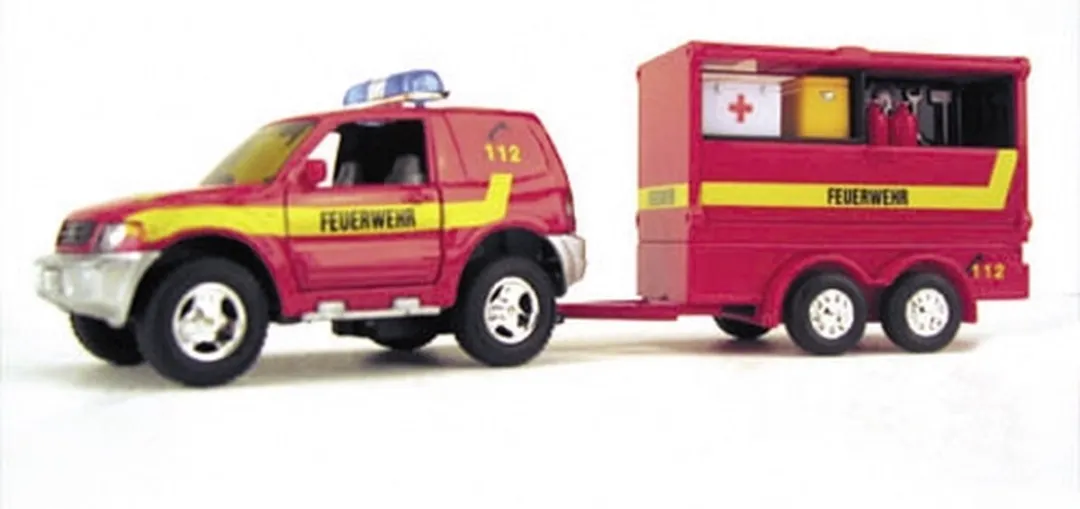 Kids GLOBE Duitse Brandweer Diecast 25cm - Rood