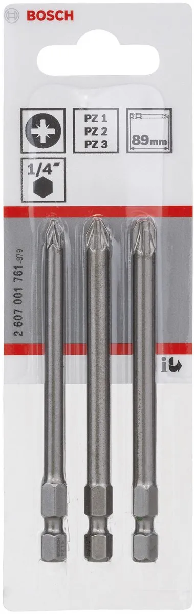 Bosch 3-delige Extra Hard Bitset 89mm - 3 Stuks
