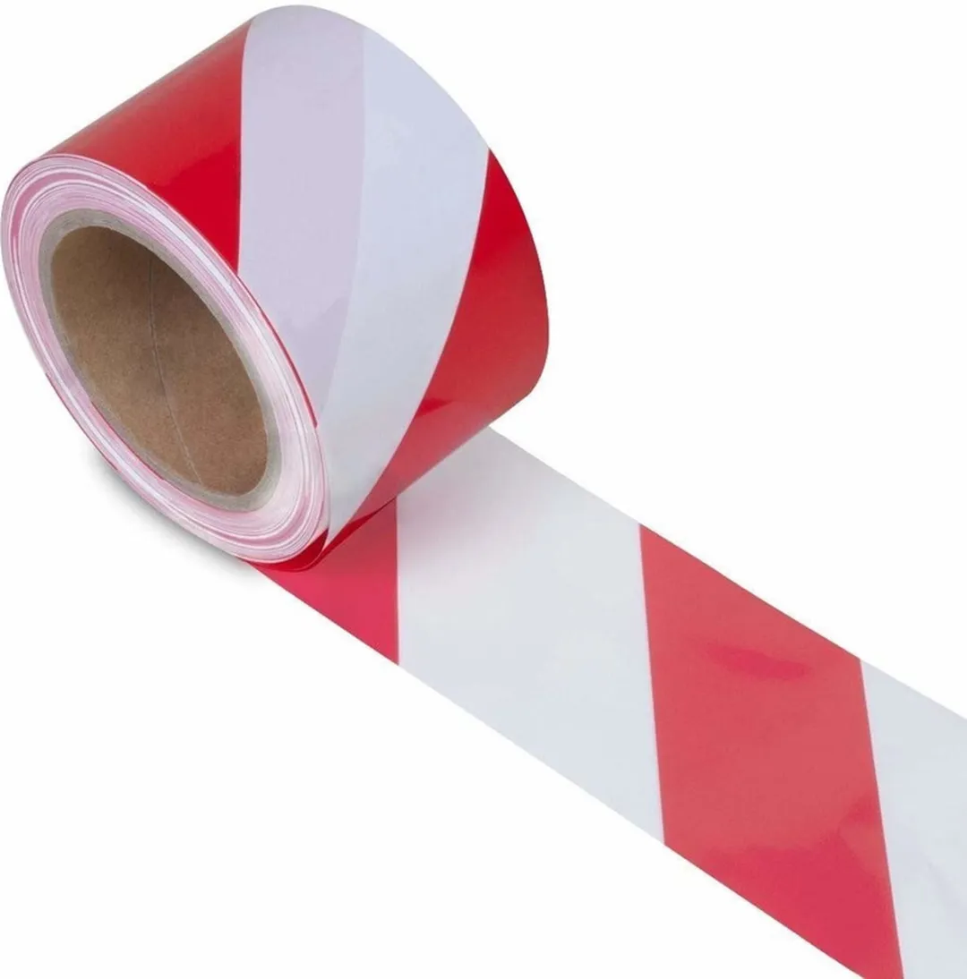 Tesa Afzetlint 4x 8cm x 100m - Rood/Wit - 400m