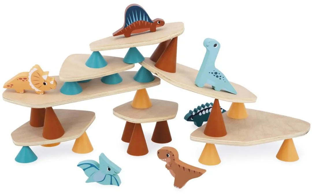 Janod Dino Stapelspel - 6 Stuks - Multicolor
