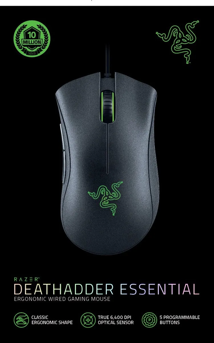 Razer DeathAdder Essential RZ01-03850100-R3M1 Gaming Muis - 5 Knoppen - 6.400 DPI