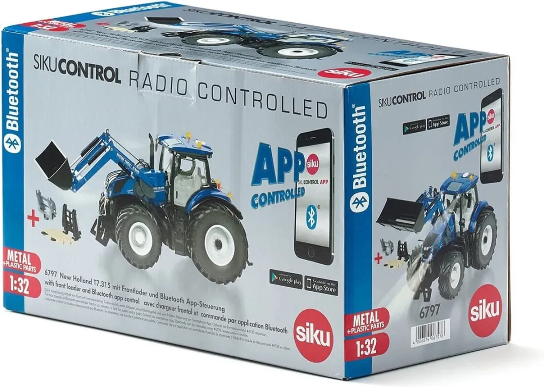 SIKU 6797 New Holland Tractor Blauw - 1:32 - 3x Accu's