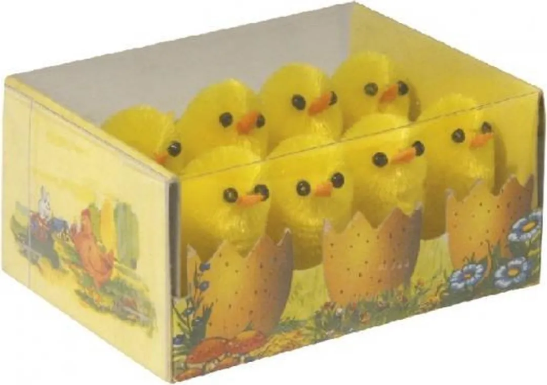 Decoris Pluche Bruine Kippenknuffel 25cm - 9 Stuks (8x Mini Kuikentjes)