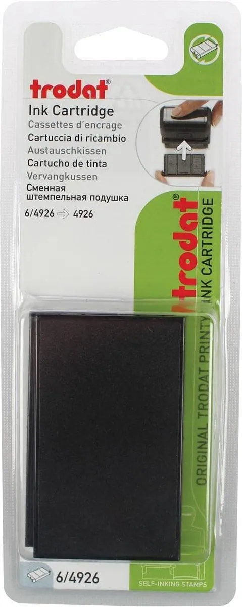 Trodat vervangkussen zwart | voor stempel 4926 | blister met 2 stuks