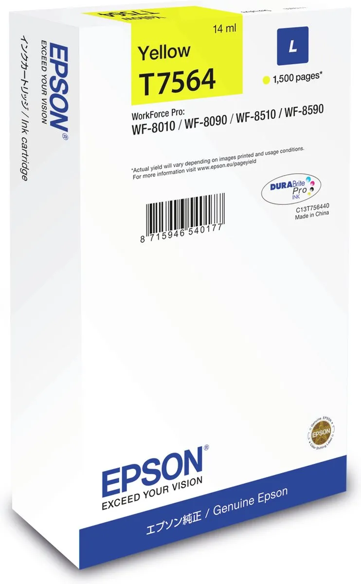 Epson T7564 Geel Inktcartridge