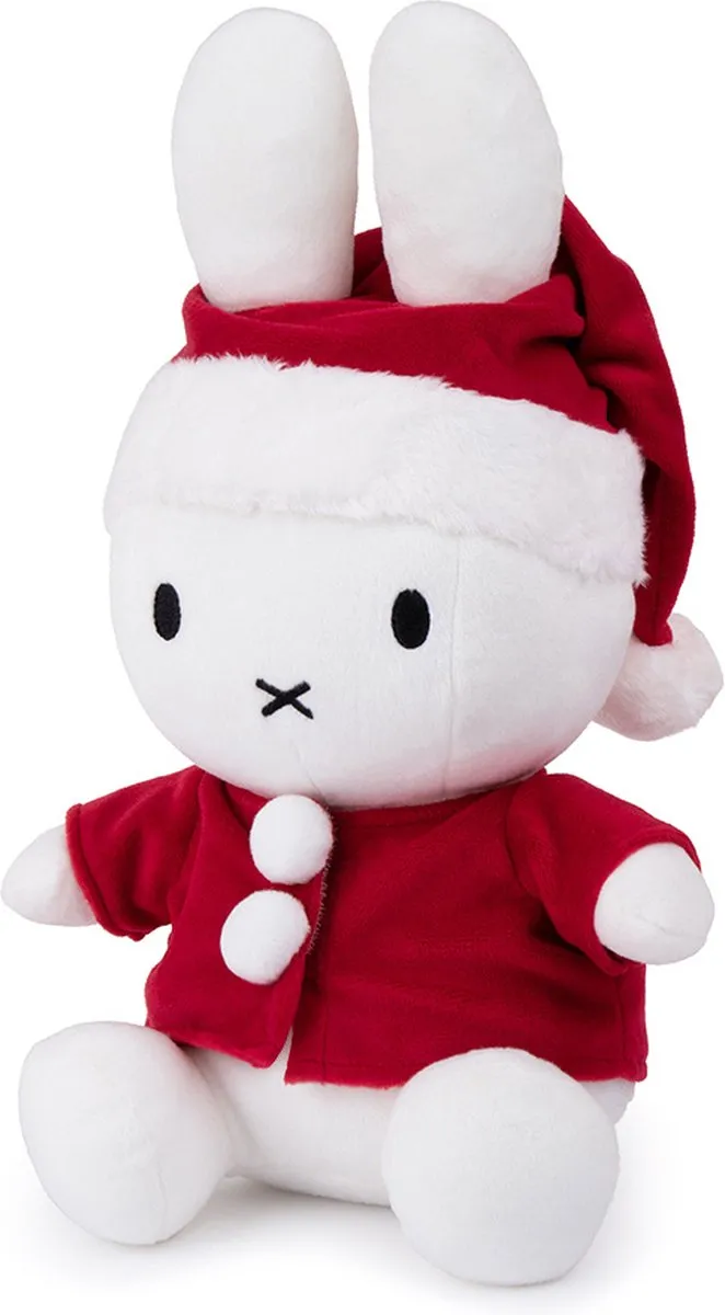 Bon Ton Toys Nijntje Kerst Zittend 33cm - Rood/Wit/Zwart