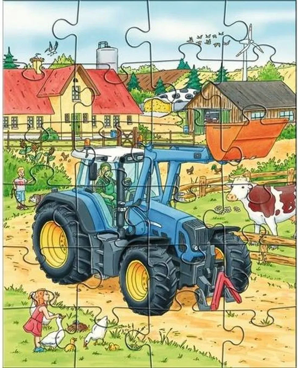 Haba Wooden Toys Tractor & Co. Puzzel - 24 Stuks - Multicolor