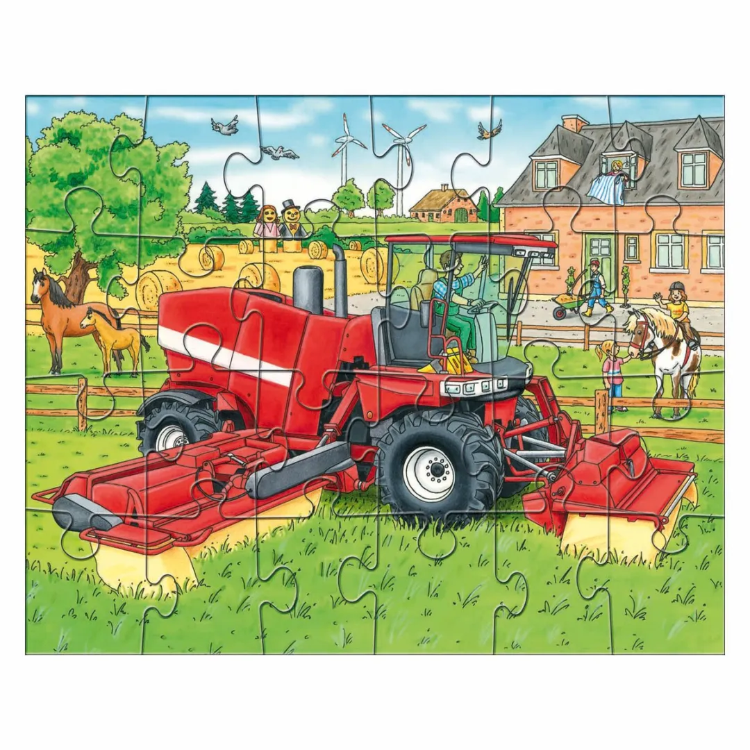 Haba Wooden Toys Tractor & Co. Puzzel - 24 Stuks - Multicolor