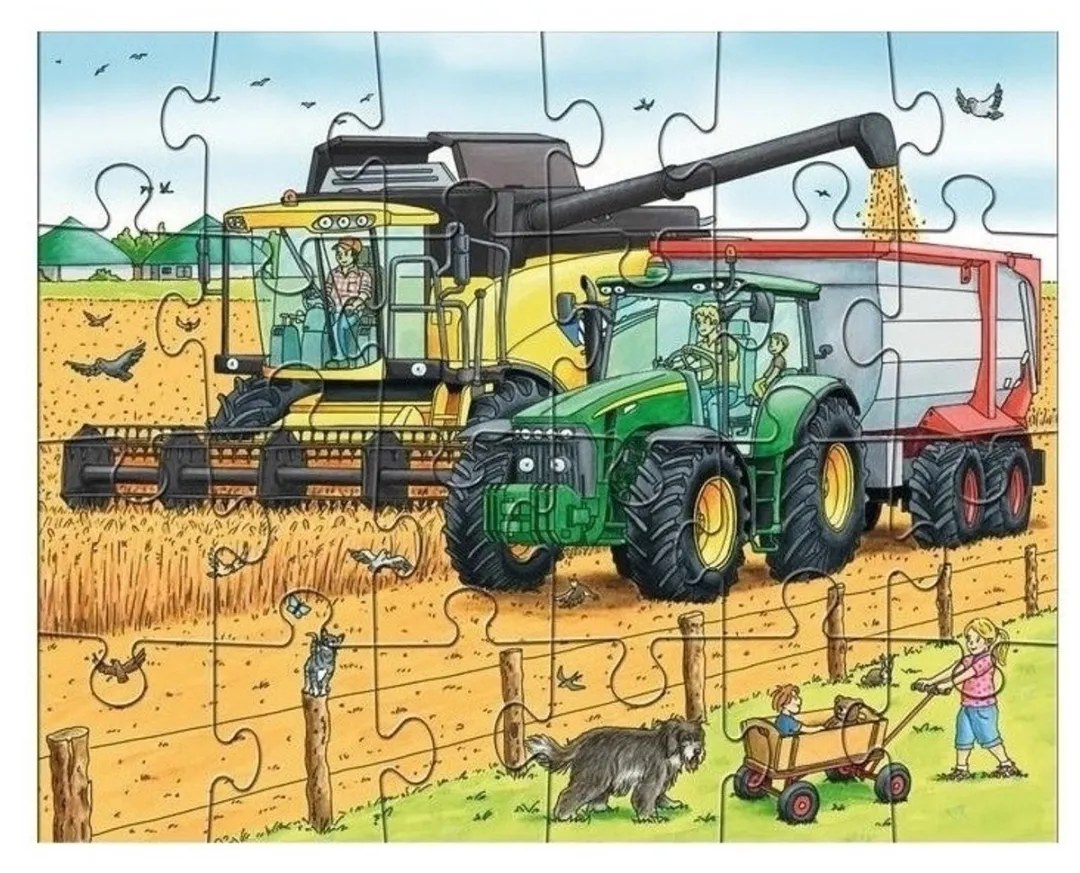 Haba Wooden Toys Tractor & Co. Puzzel - 24 Stuks - Multicolor