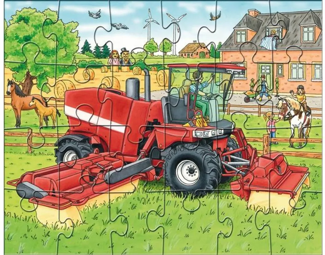 Haba Wooden Toys Tractor & Co. Puzzel - 24 Stuks - Multicolor - afbeelding 6 van 6