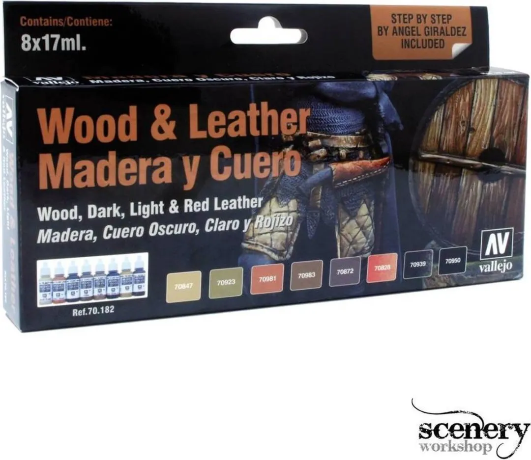 Vallejo Model Color Wood & Leather 8x17ml - 70182