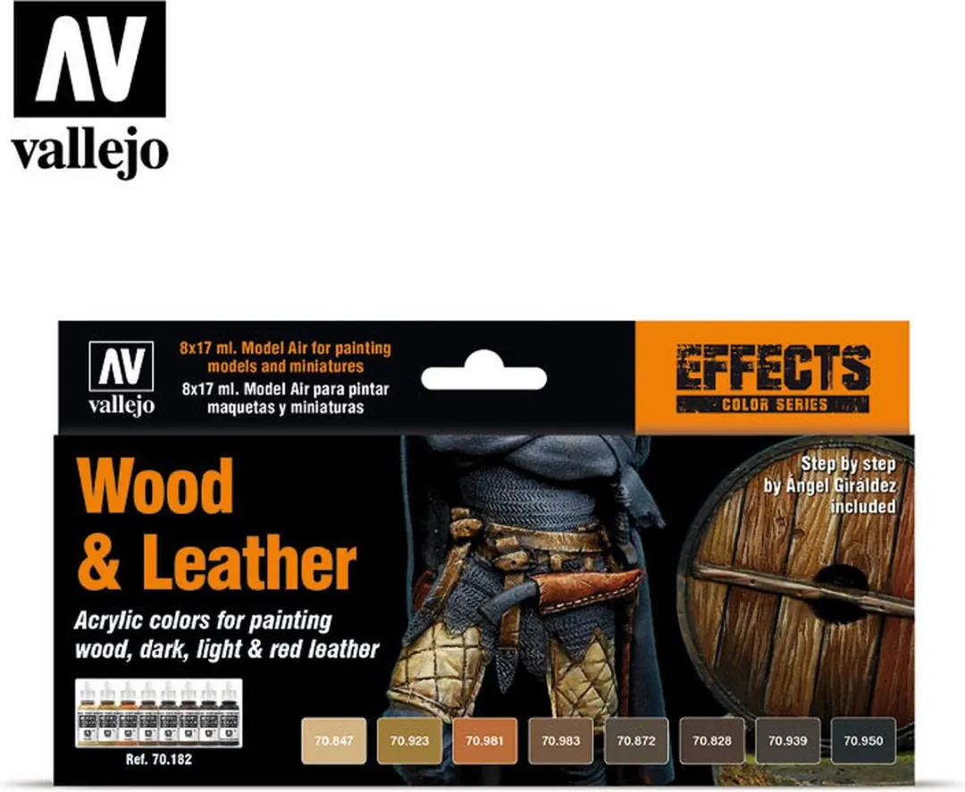 Vallejo Model Color Wood & Leather 8x17ml - 70182