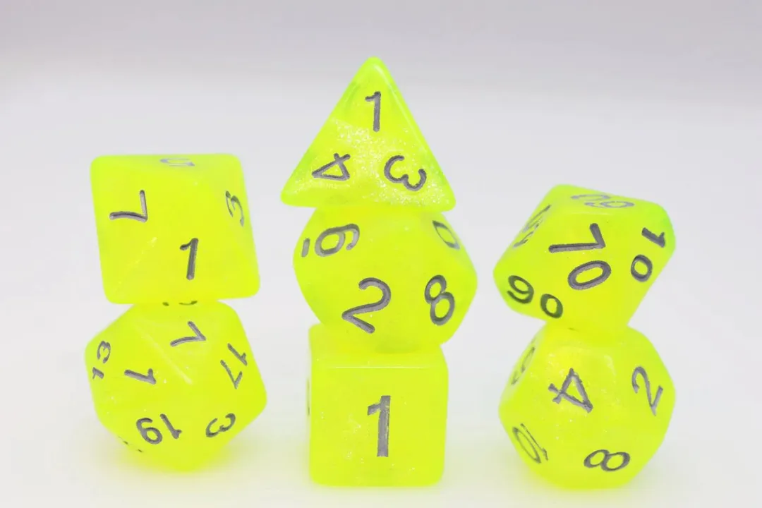 Foam Brain Games dobbelstenen set Radioactive Lemonade voor RPG spellen.