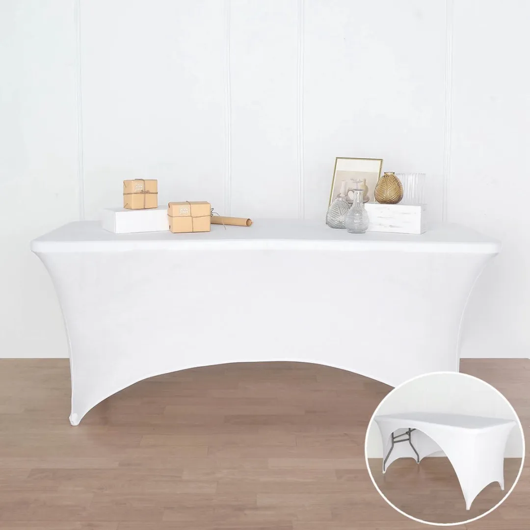 Perel Hoes voor tafel, wit, rechthoekig met boogvorm, 180 cm x 75 cm x 74 cm