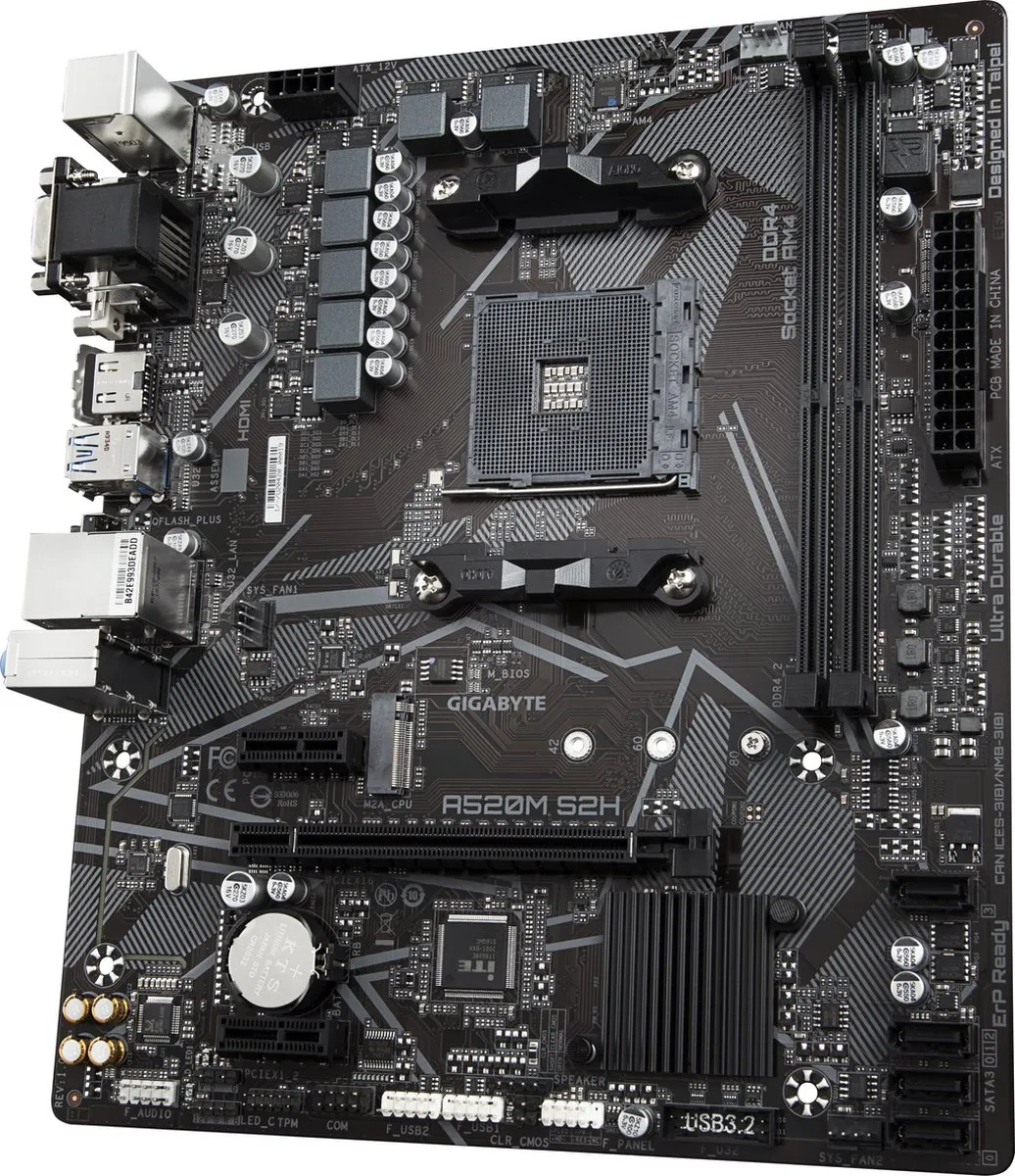 Gigabyte A520M S2H Moederbord - AM4 - microATX