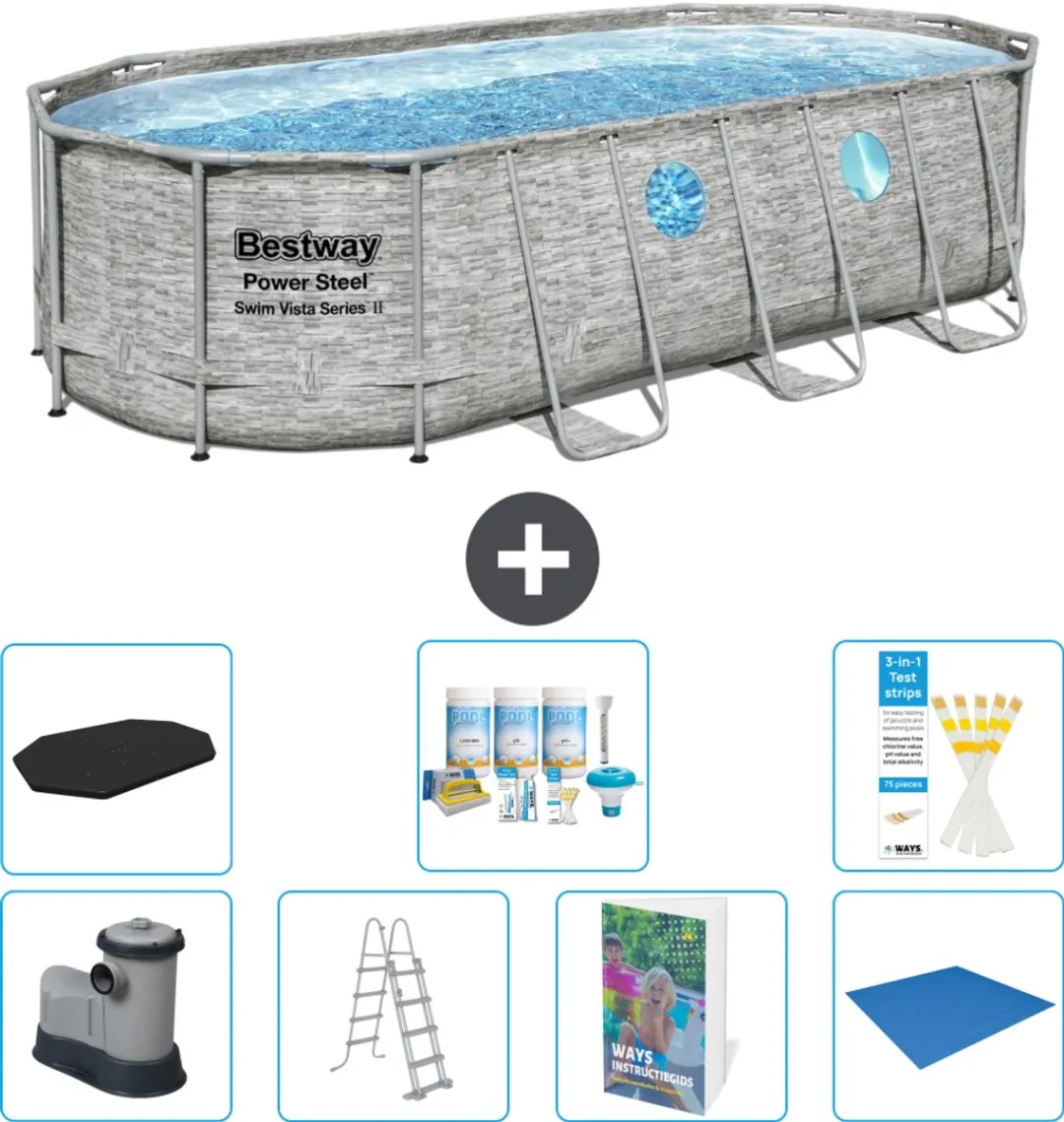 Bestway Ovaal Power Steel Swim Vista Zwembad 549x274cm