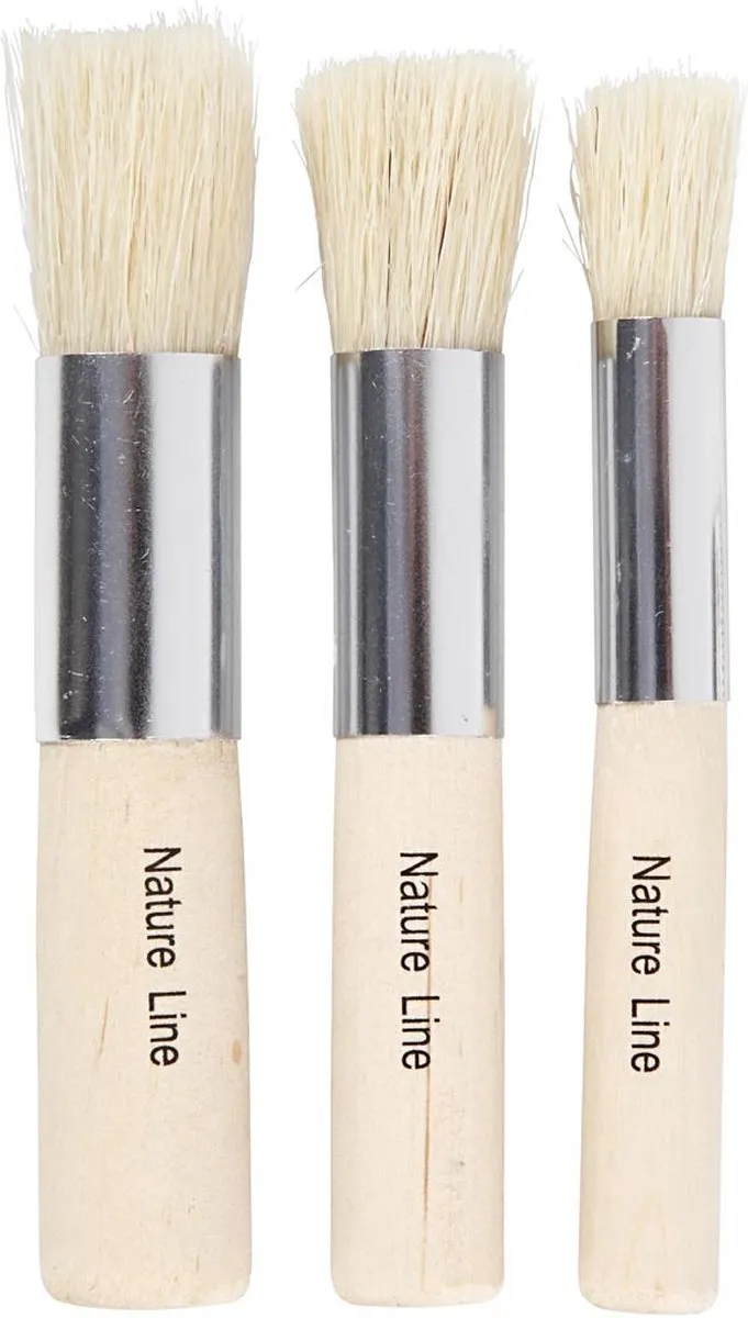 Creativ Company Nature Line Tamponeerkwasten Set - 3 Stuks