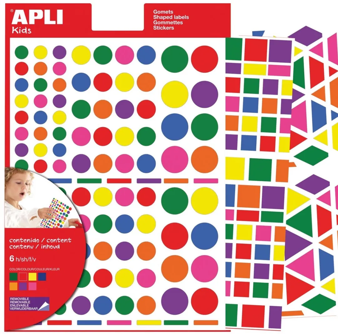 Apli Kids Verwijderbare Stickers Meerkleurig