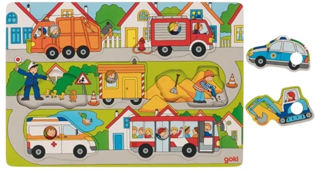 Goki Puzzel In de Straten 7-delig Multicolor