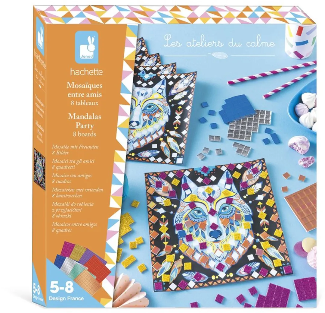 Janod Atelier Mozaïek Mandala Feest - 8 Stuks