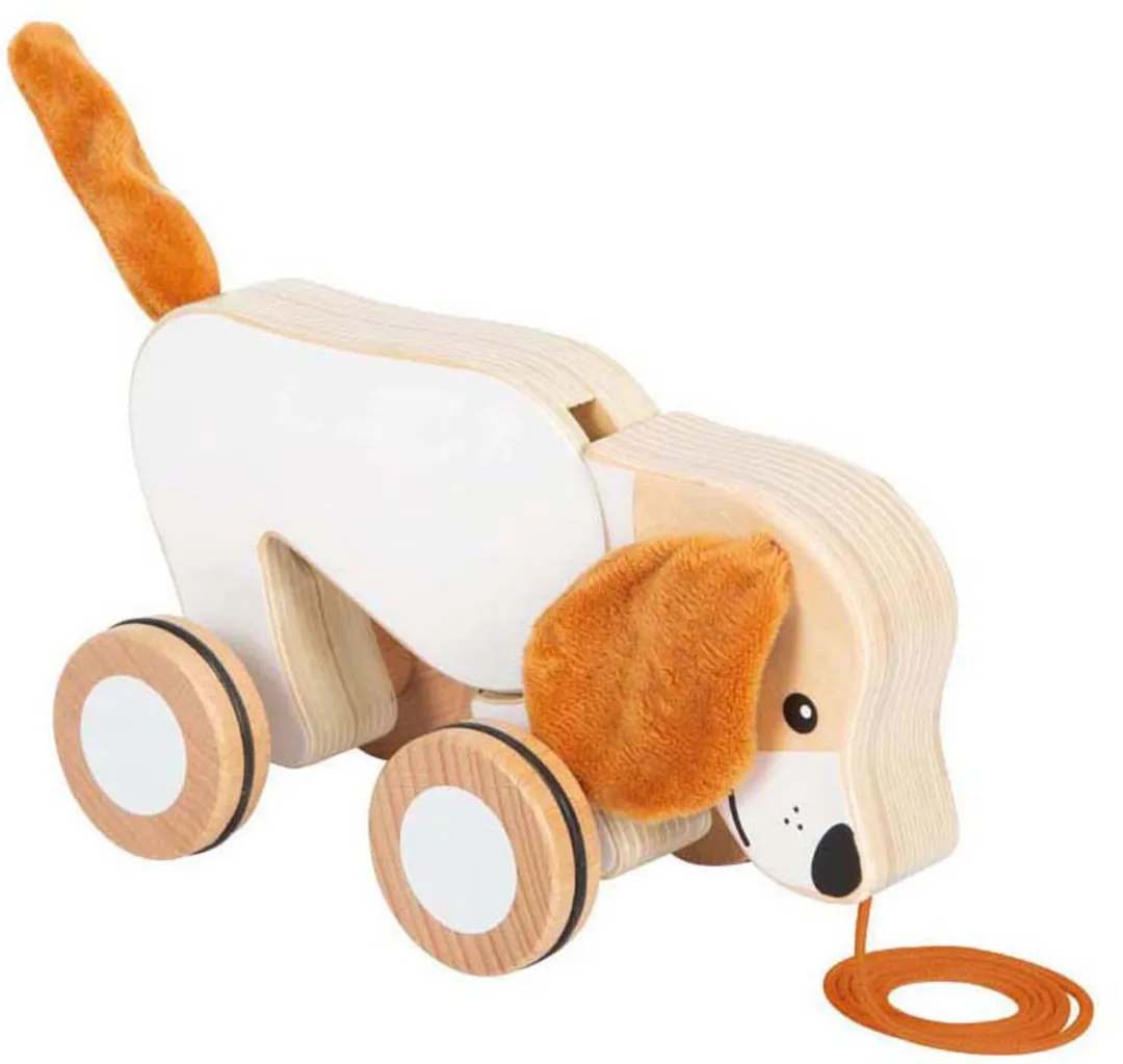 Small Foot Houten Trekhond met Knisperende Oren - Multi kleuren