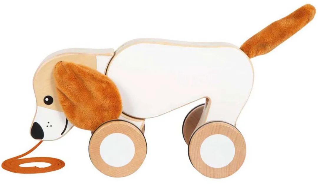 Small Foot Houten Trekhond met Knisperende Oren - Multi kleuren