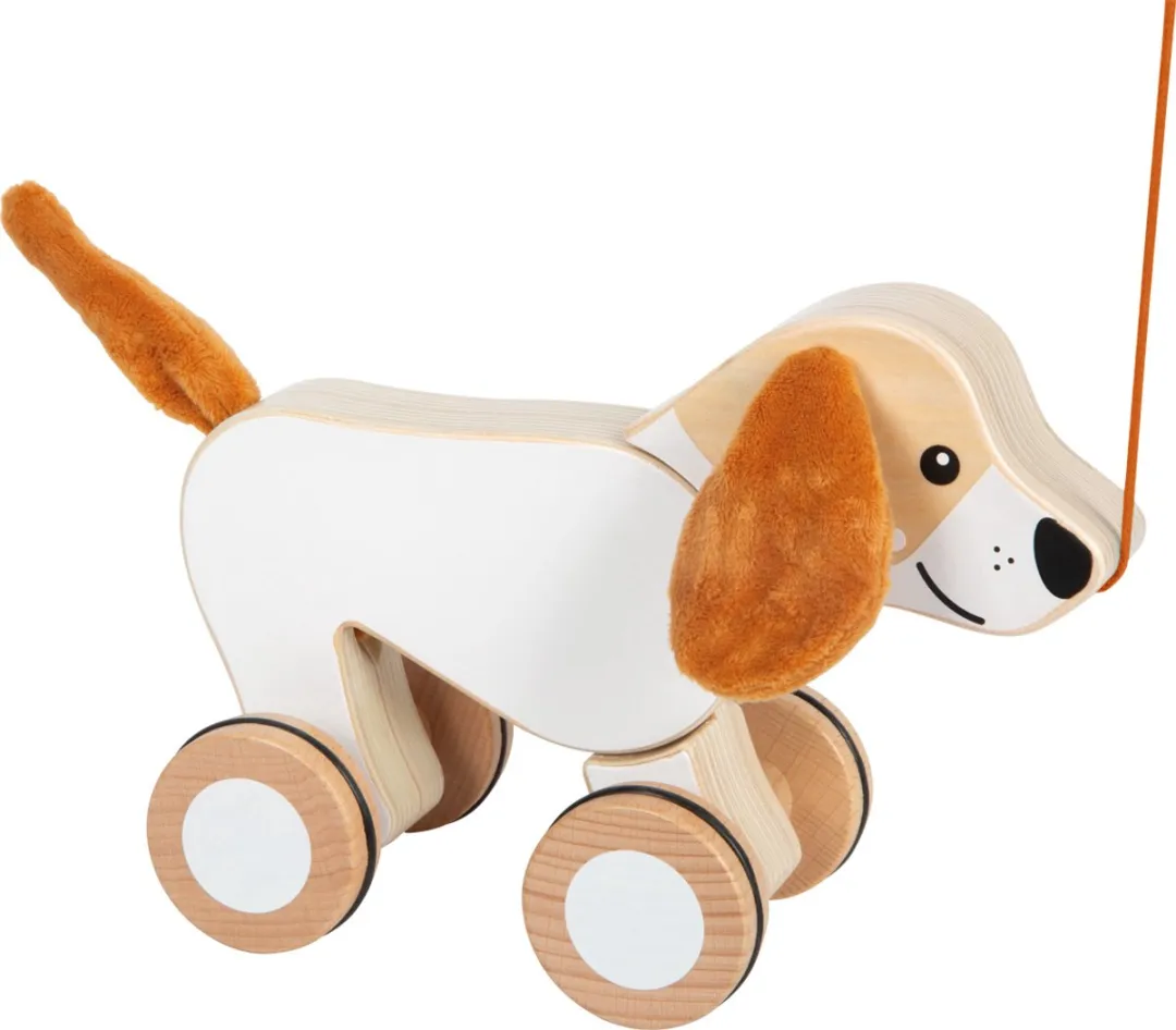 Small Foot Houten Trekhond met Knisperende Oren - Multi kleuren
