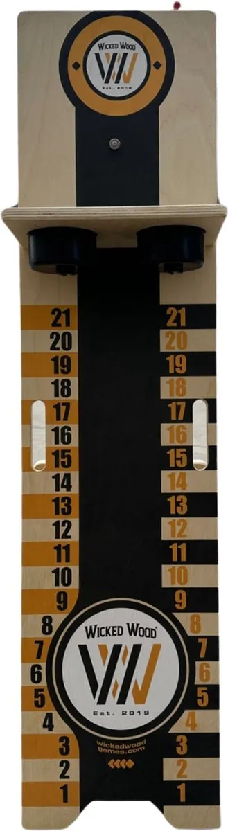 Wicked Wood Games - Score Board met Cup Holders - Officieel ACL Licentie Product - 12mm Hout - Incl Cups & Knijpers