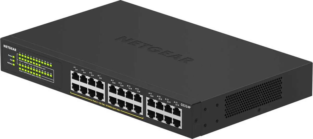 Netgear GS324P 24-Poort PoE Switch - 16 PoE-poorten - afbeelding 6 van 6