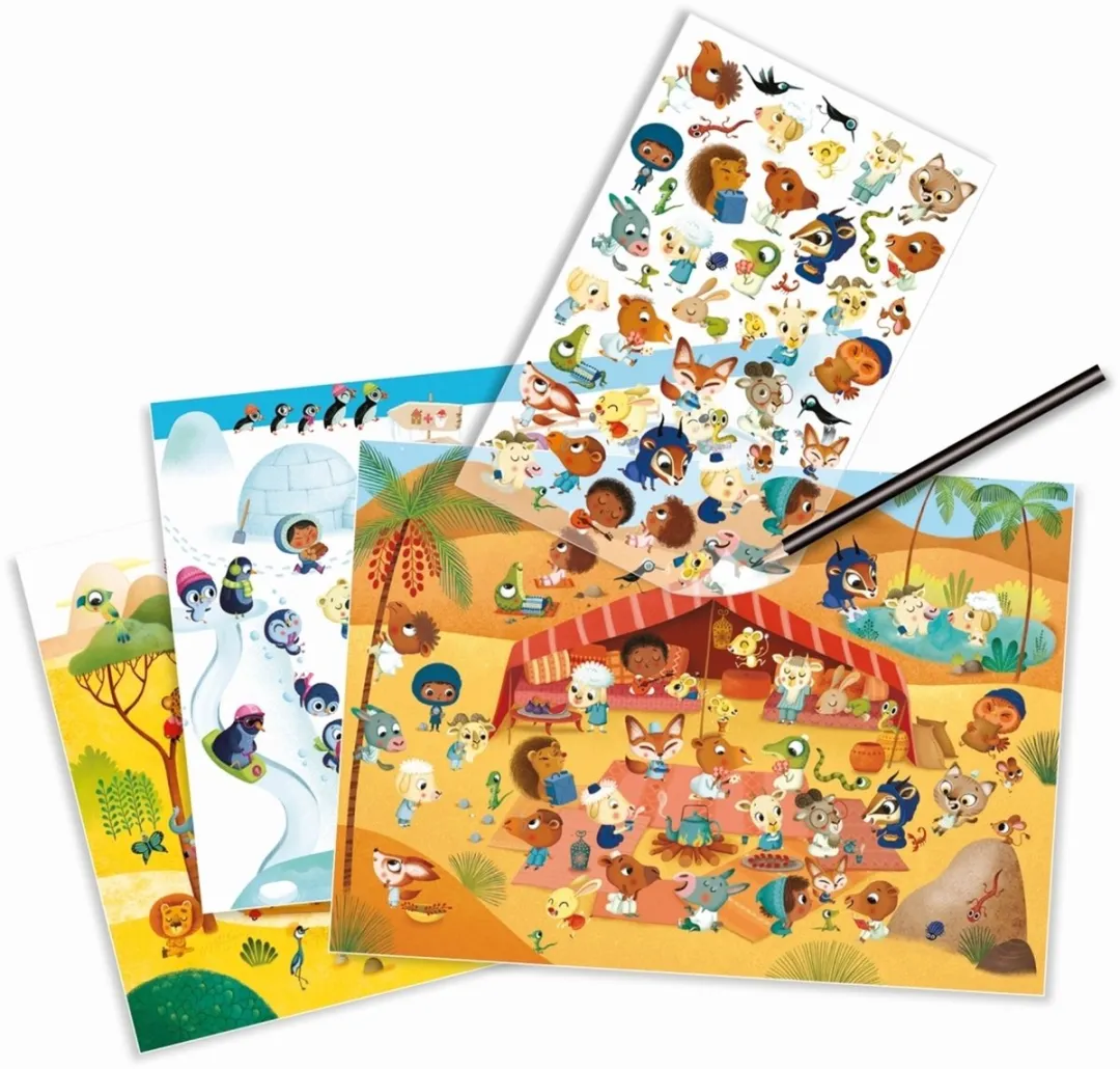 Djeco Savannah Stickers Creatieve Speelset - 90 Stuks Multicolor