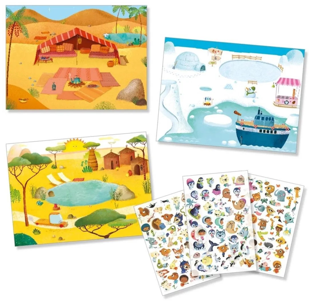 Djeco Savannah Stickers Creatieve Speelset - 90 Stuks Multicolor