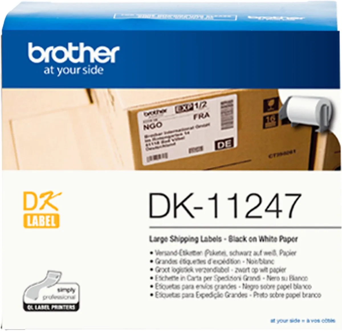 Brother DK11247 Labels - 180 Stuks - Wit
