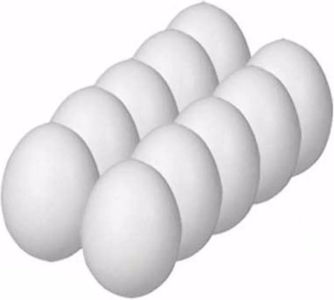 Rayher Piepschuim Paaseieren 10 Stuks - 6cm - Wit