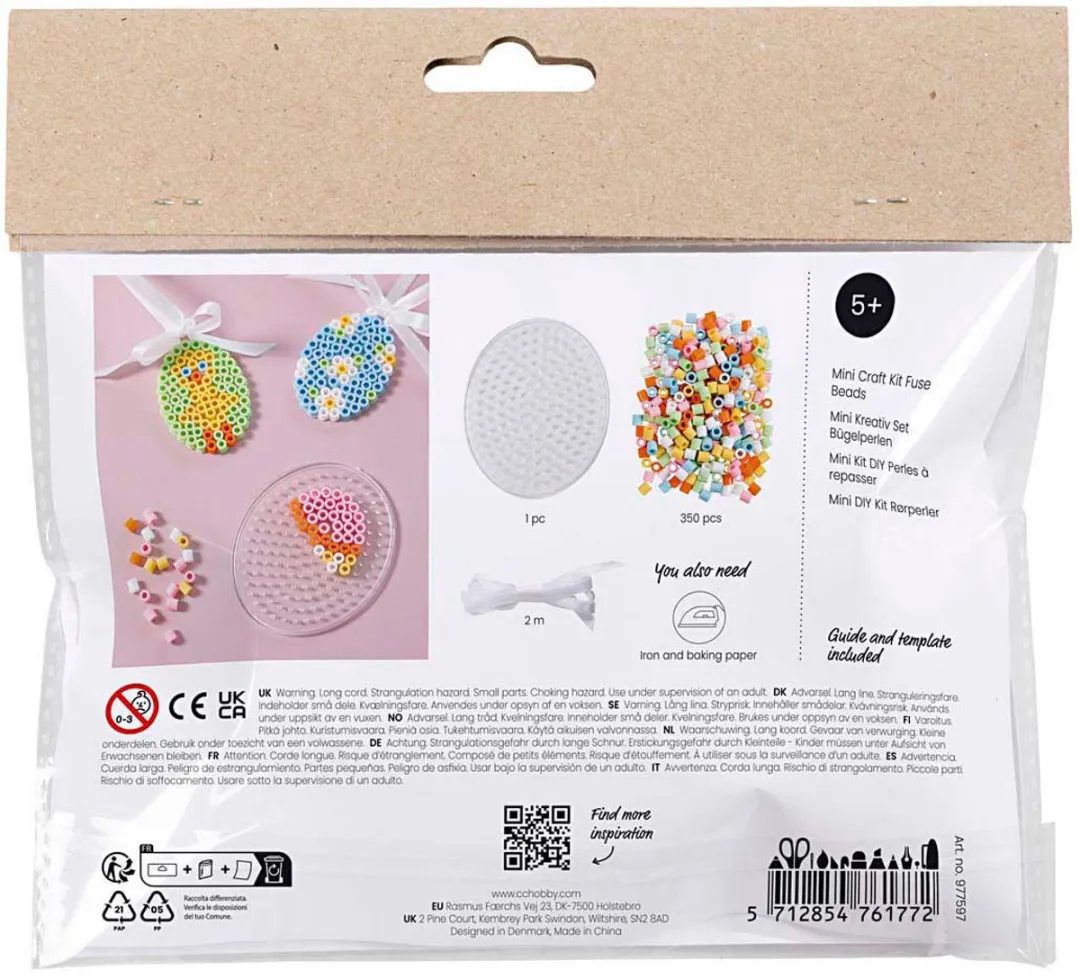Creativ Company Mini Hobbyset Strijkkralen Hangende Eierdecoraties - Multicolor