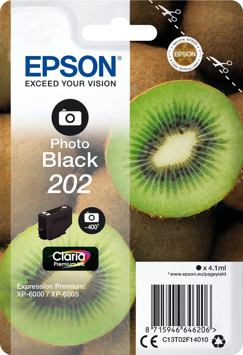 Epson 202 Foto Zwart Inktcartridge C13T02F14020