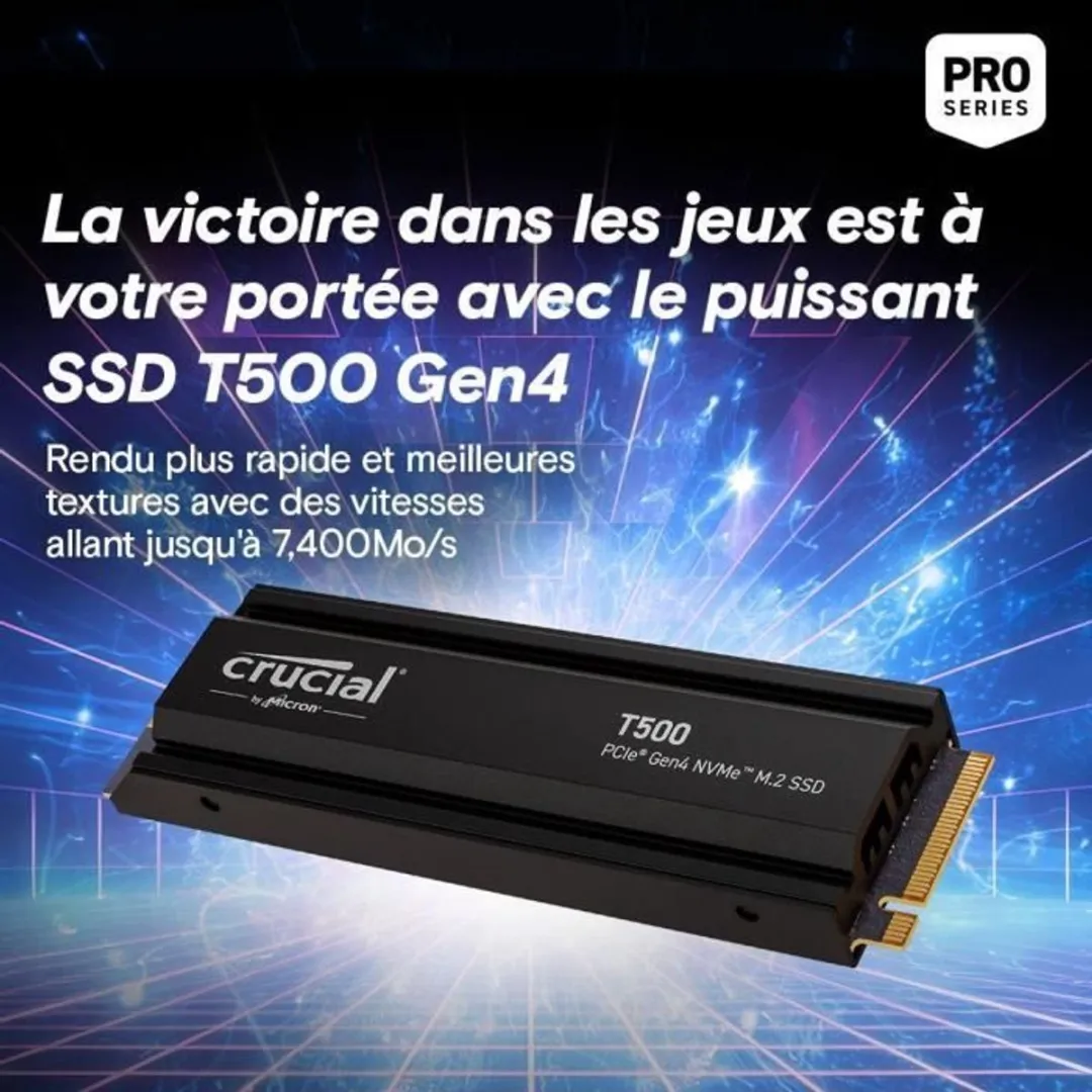 Crucial T500 4TB M.2 Gen4 SSD - Heatsink