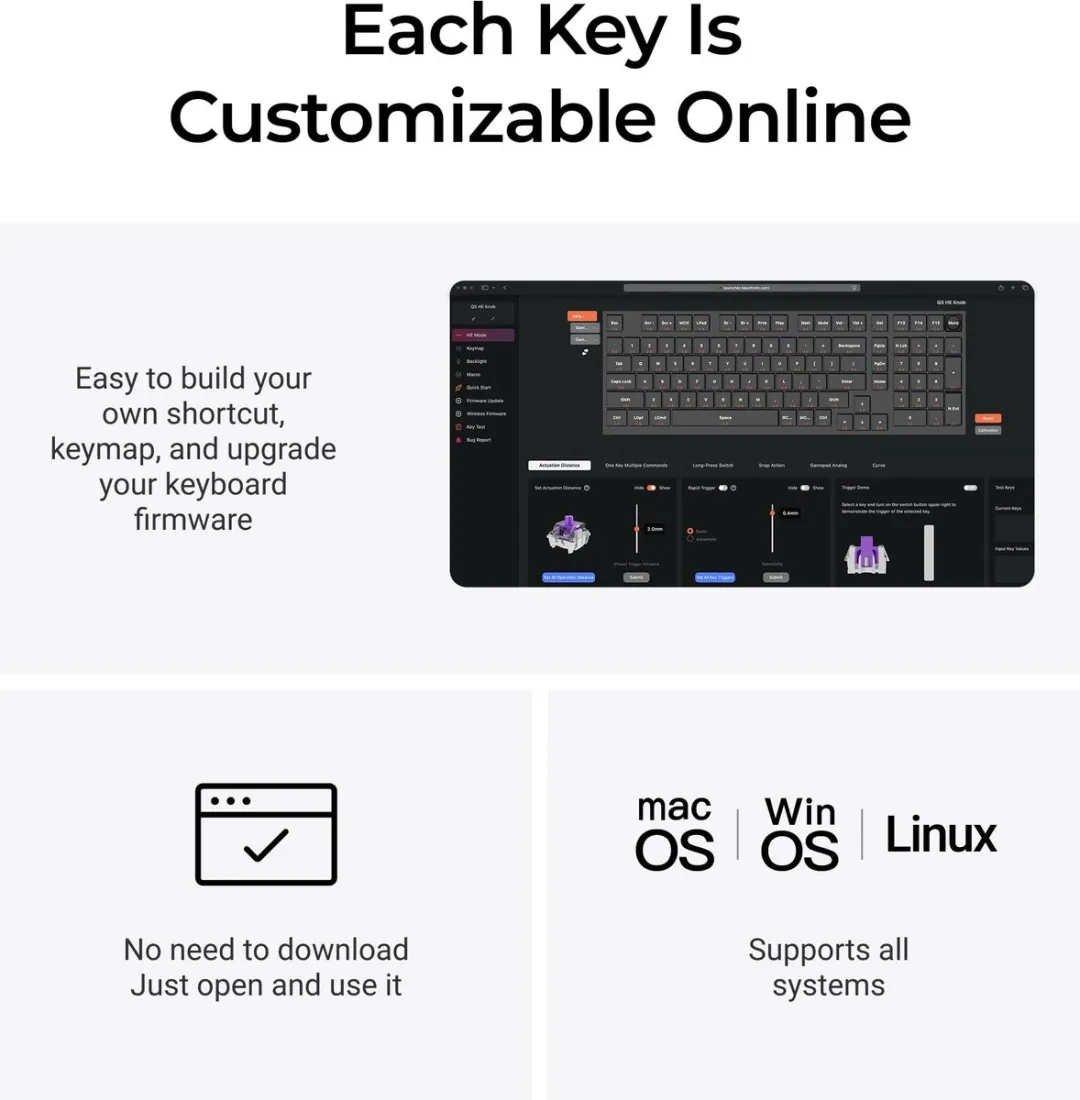 Keychron Q5 HE Q5H-P1 Toetsenbord - Nebula Switch - Wit